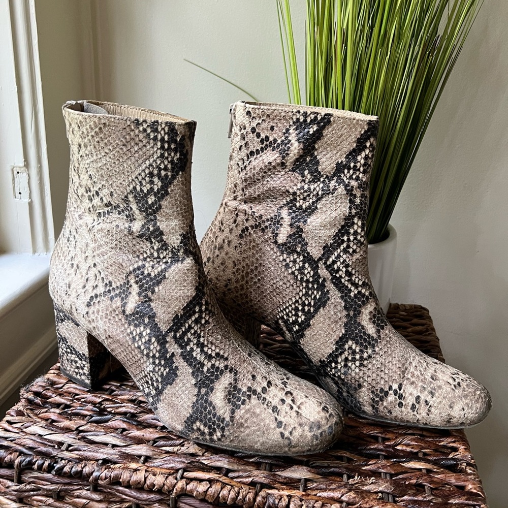 Free People Snakeskin Booties